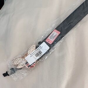 Elegant Black and Gold Belt with Crystal Accents